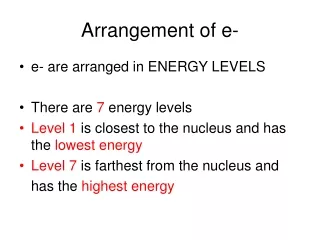 Arrangement of e-