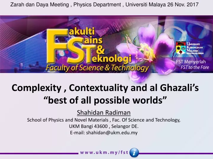complexity contextuality and al ghazali s best of all possible worlds