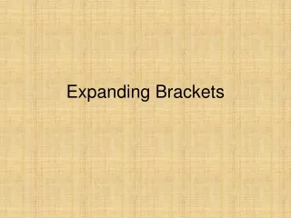 Expanding Brackets