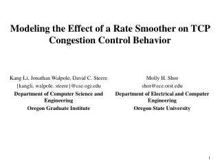 Modeling the Effect of a Rate Smoother on TCP Congestion Control Behavior