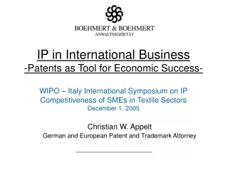 Christian W. Appelt German and European Patent and Trademark Attorney