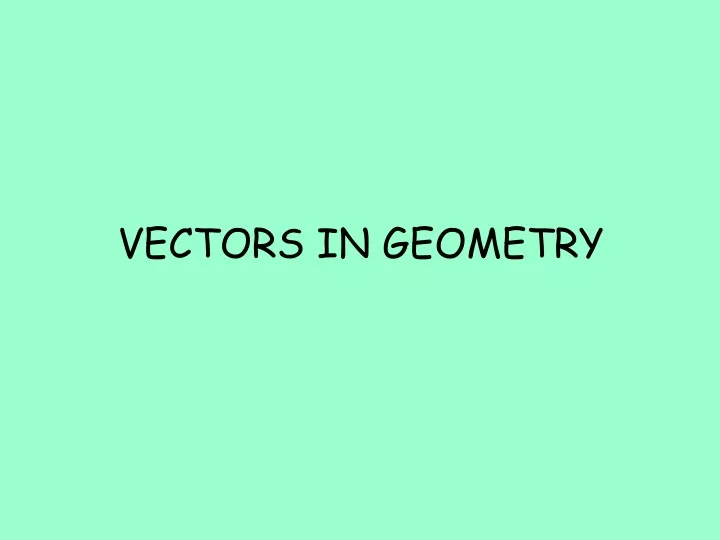 vectors in geometry