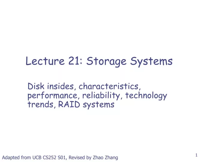 lecture 21 storage systems