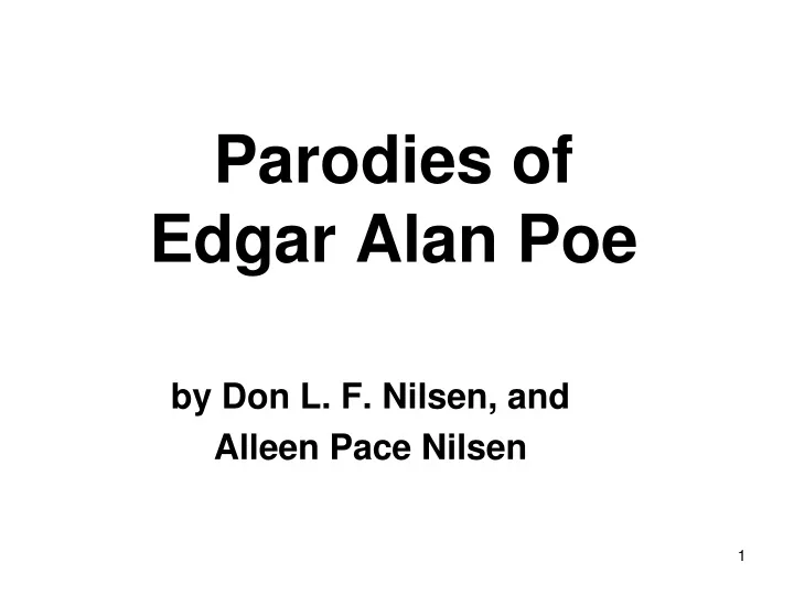 parodies of edgar alan poe