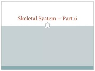 Skeletal System – Part 6