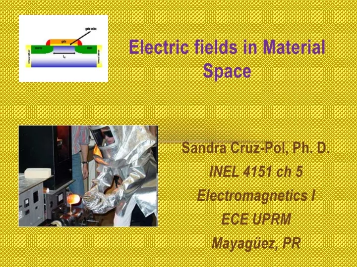 electric fields in material space