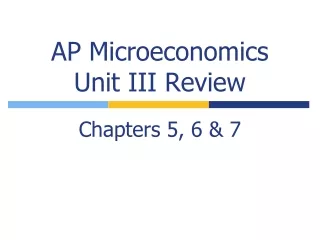 AP Microeconomics Unit III Review
