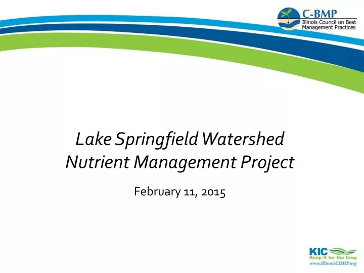 lake springfield watershed nutrient management