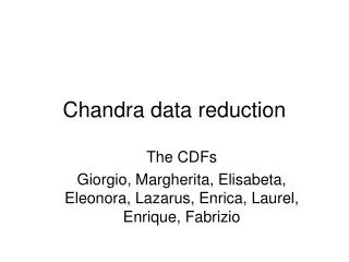 Chandra data reduction