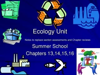 Ecology Unit Notes to replace section assessments and Chapter reviews