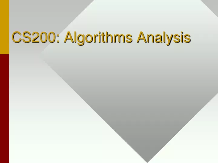 cs200 algorithms analysis