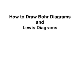 How to Draw Bohr Diagrams and  Lewis Diagrams