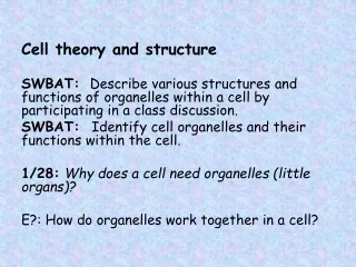 Cell theory and structure