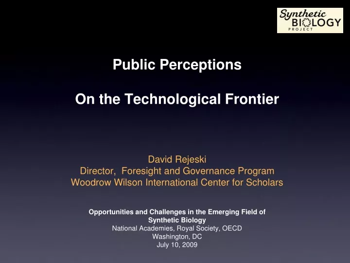 public perceptions on the technological frontier