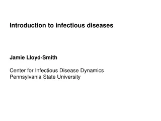 Introduction to infectious diseases