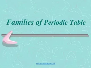 Families of  Periodic Table