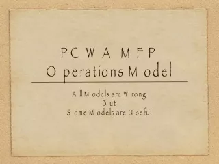 PCWA MFP  Operations Model