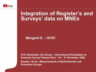 Integration of Register’s and Surveys’ data on MNEs