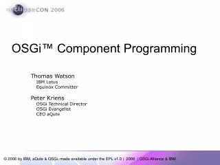 OSGi™ Component Programming