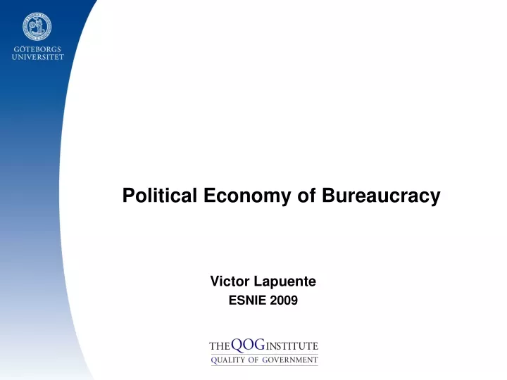 political economy of bureaucracy
