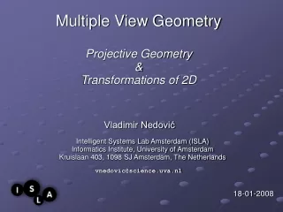 Multiple View Geometry Projective Geometry  &amp;  Transformations of 2D