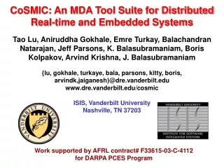 CoSMIC: An MDA Tool Suite for Distributed Real-time and Embedded Systems