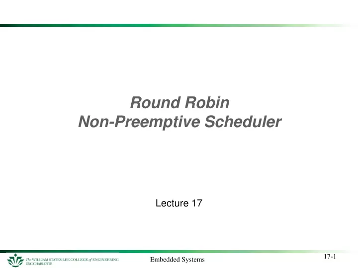 round robin non preemptive scheduler