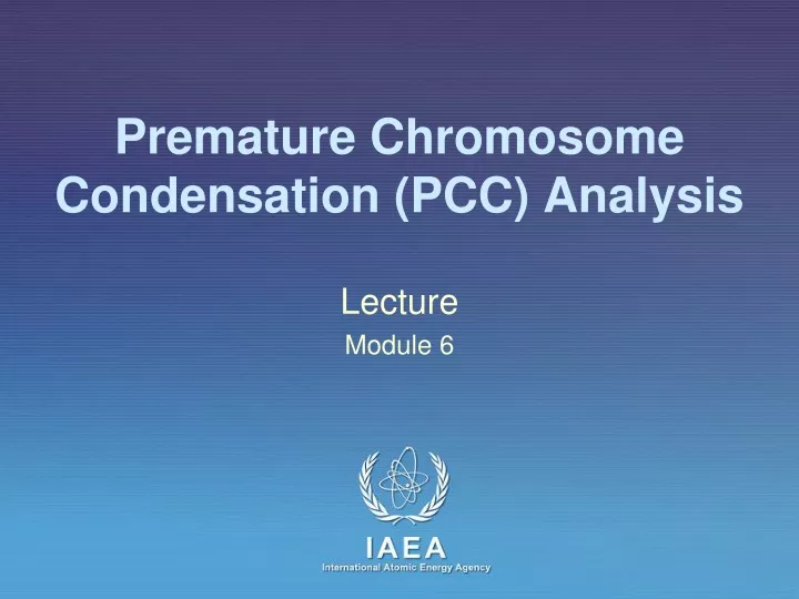 premature chromosome condensation pcc analysis