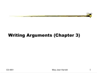 Writing Arguments (Chapter 3)