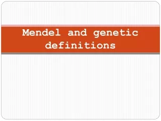 Mendel and genetic definitions