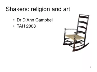 Shakers: religion and art