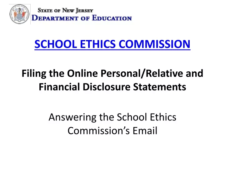 school ethics commission filing the online personal relative and financial disclosure statements