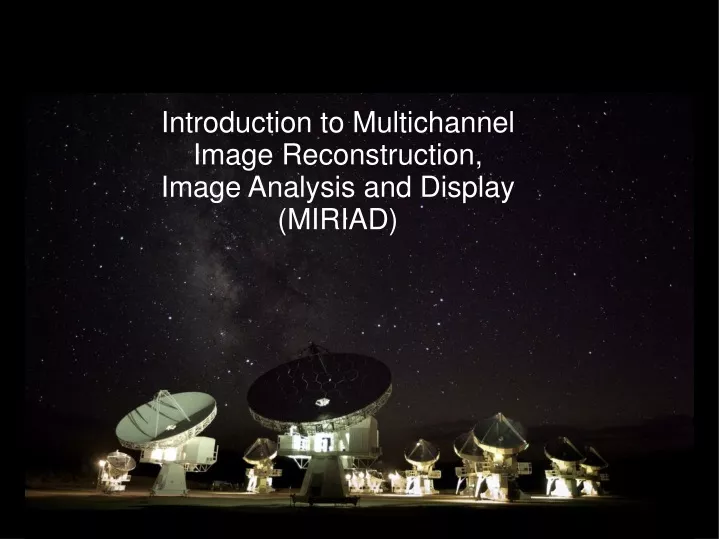 introduction to multichannel image reconstruction