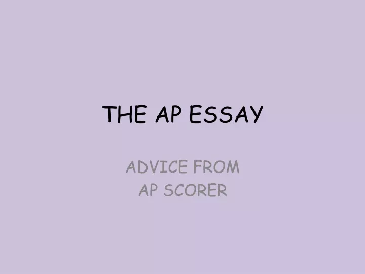 the ap essay