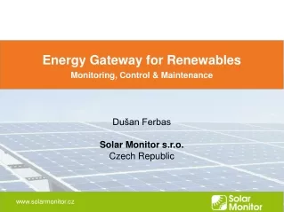 Dušan Ferbas Solar Monitor s.r.o. Czech Republic