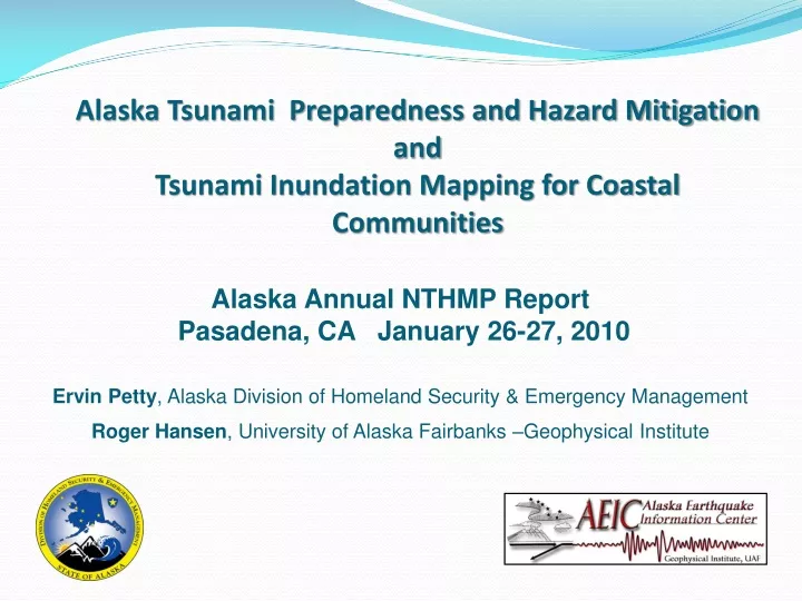 alaska tsunami preparedness and hazard mitigation
