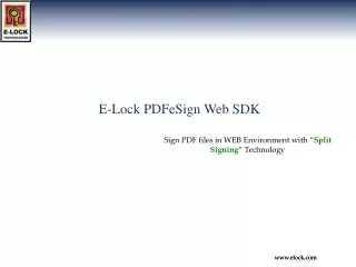 Sign PDF files in WEB Environment with “ Split Signing ” Technology
