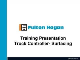 Training Presentation Truck Controller- Surfacing
