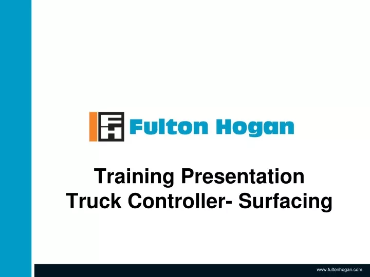 training presentation truck controller surfacing