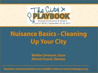 Nuisance Basics - Cleaning Up Your City Mahlon Sorensen, Essex Derrick Franck, Denison