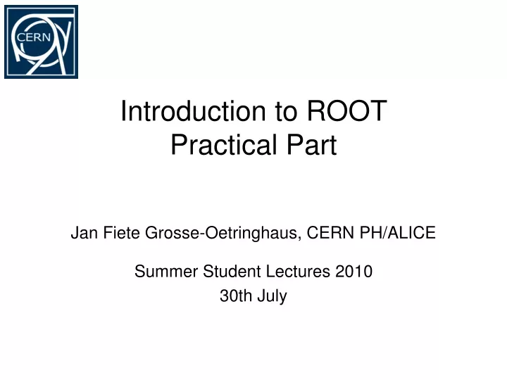 introduction to root practical part