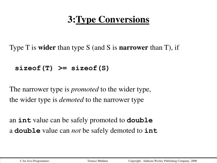3 type conversions