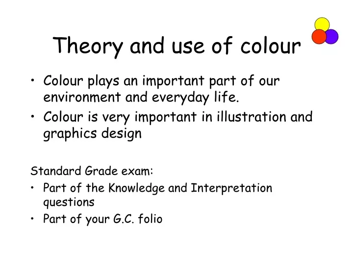 theory and use of colour