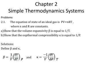 Chapter 2 Simple Thermodynamics Systems