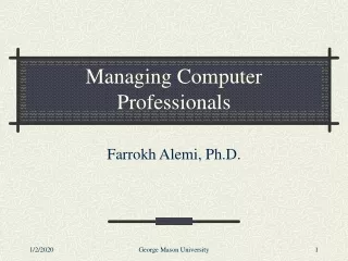 Managing Computer Professionals