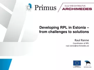 Developing RPL in Estonia