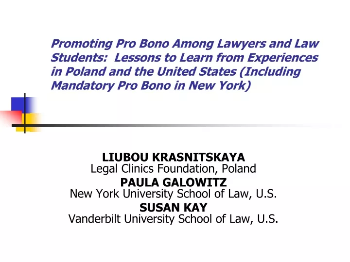 promoting pro bono among lawyers and law students