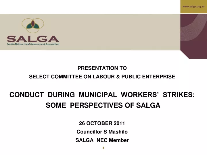 presentation to select committee on labour public
