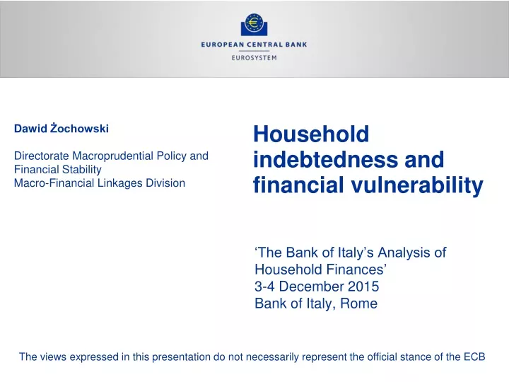 household indebtedness and financial vulnerability