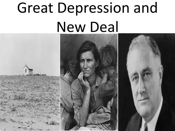 great depression and new deal